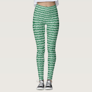 Organic Horizontal Stripes - Forest Green Leggings