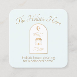 Organic House Cleaning - Boho Moon and Hands Square Business Card