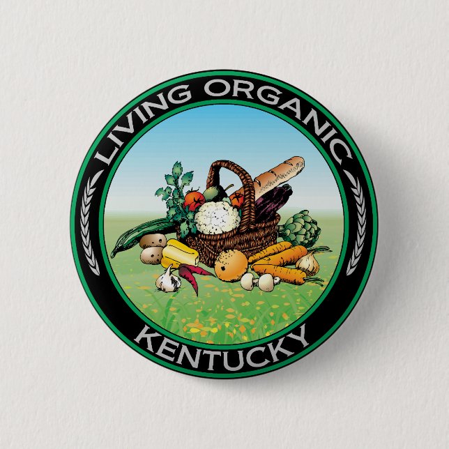 Organic Kentucky 2 Inch Round Button (Front)