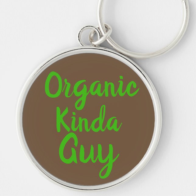 Organic Kinda Guy Green Brown Keychain (Front)