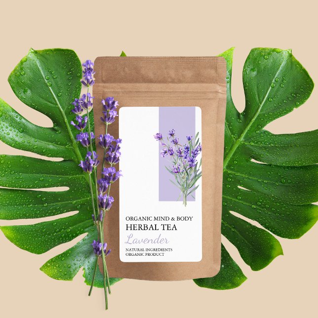 Organic Lavender Herbal Tea Business Label (Creator Uploaded)