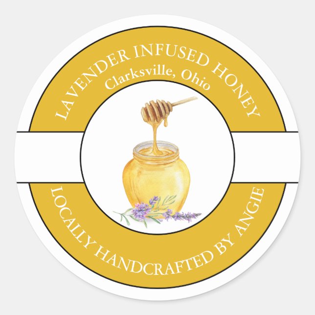 Organic Lavender Infused Honey Label (Front)