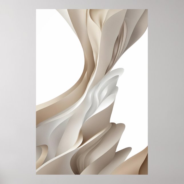 Organic Layers / Beige Abstract Art Poster (Front)