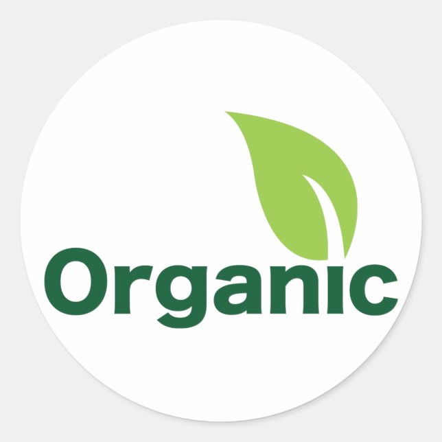 Organic leaf classic round sticker (Front)