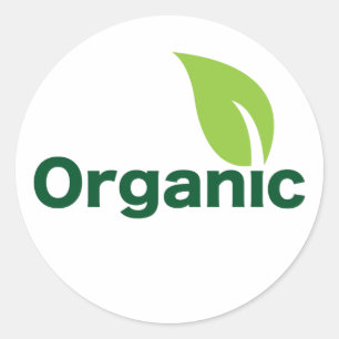 organic leaf classic round sticker