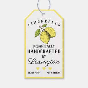 Organic Limoncello Liqueur Bottle Hang Tag  