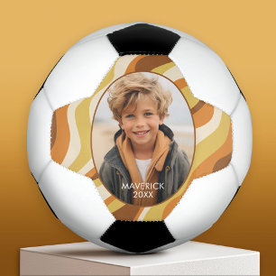 Organic Line Abstract Art - 1 Photo - Honey Colour Soccer Ball