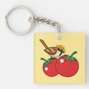 Organic lover Sparrow Eating Red Tomato