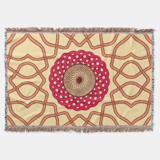 Organic Mandala Spiral Design Throw Blanket