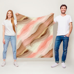 Organic Marble Texture with Burnt Earth and Gold Fleece Blanket