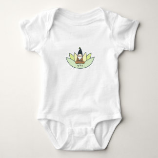 Organic meditating gnome baby bodysuit