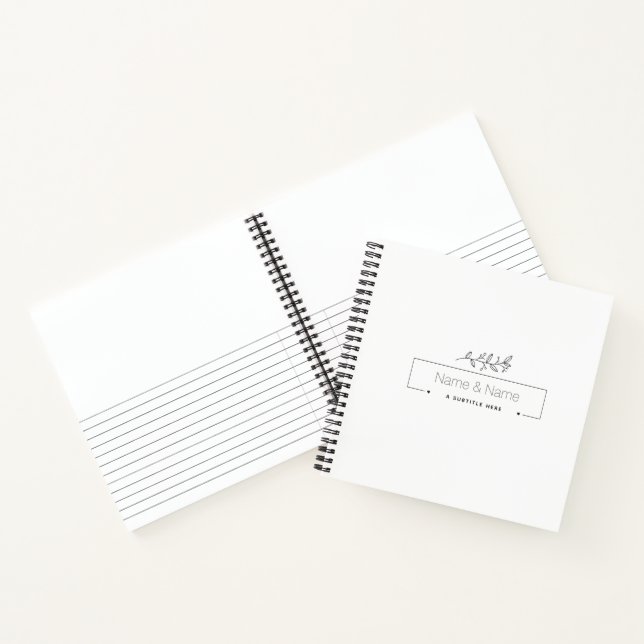 Organic minimalist natural wedding DESIGN EDITABLE Notebook (Inside)