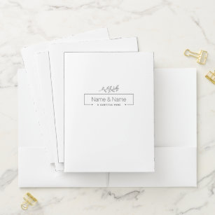 Organic minimalist natural wedding DESIGN EDITABLE Pocket Folder
