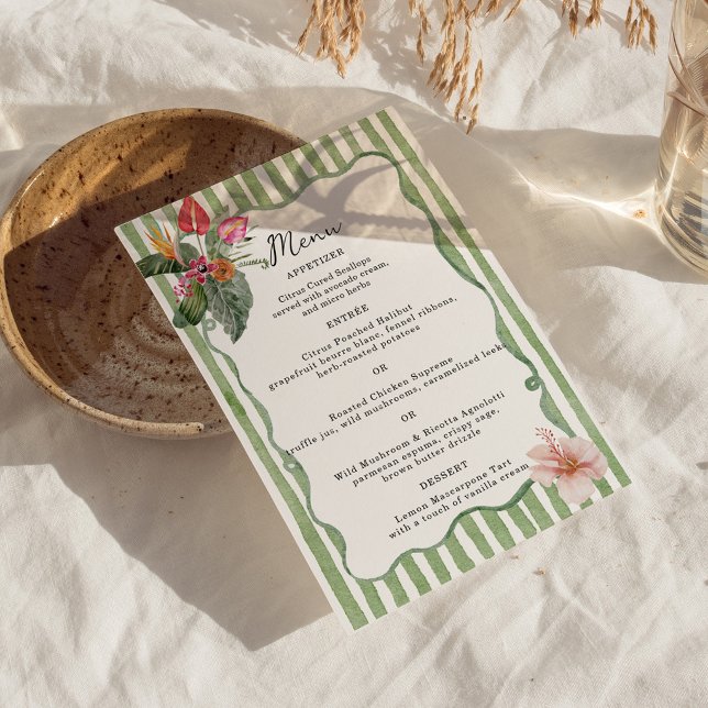 Organic Modern Tropical Menu Card (Creator Uploaded)