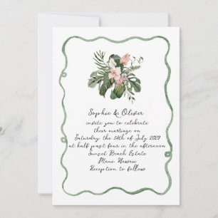 Organic Modern Tropical Wedding Invitation
