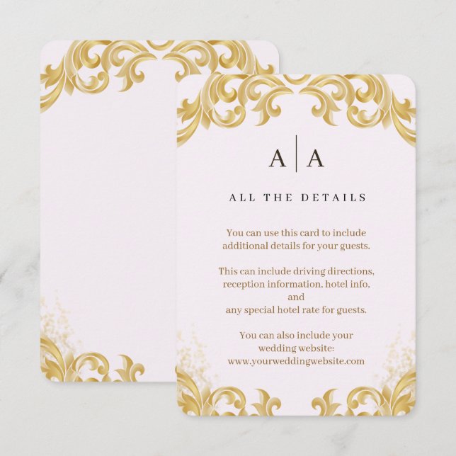 Organic Modern Wedding Enclosure Card (Front/Back)