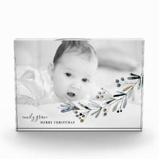 Organic Natural Christmas Holiday Photo Block (Front)