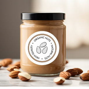 "Organic & Natural Nuts Sticker   Custom Business 