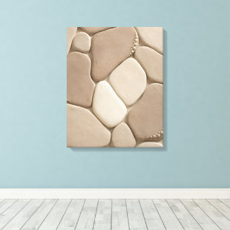 Organic Neutral Pebble Abstract Art Canvas Print