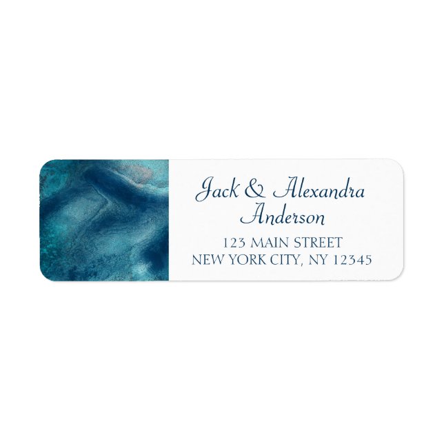 Organic Ocean Blue Watercolor Wedding (Front)