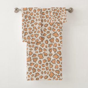 Organic Petal Terrazzo   Modern Rustic Spa Apricot Bath Towel Set