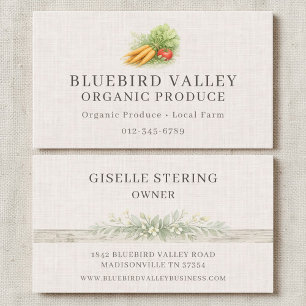 Organic Produce Farmers Market Shabby Chic Linen Business Card