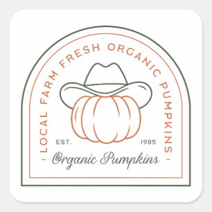  Organic pumpkin local country farm fresh Square Sticker