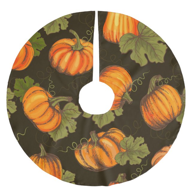 Organic Pumpkins: Farm to Table Brushed Polyester Tree Skirt (Front)