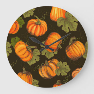 Organic Pumpkins: Farm to Table Large Clock