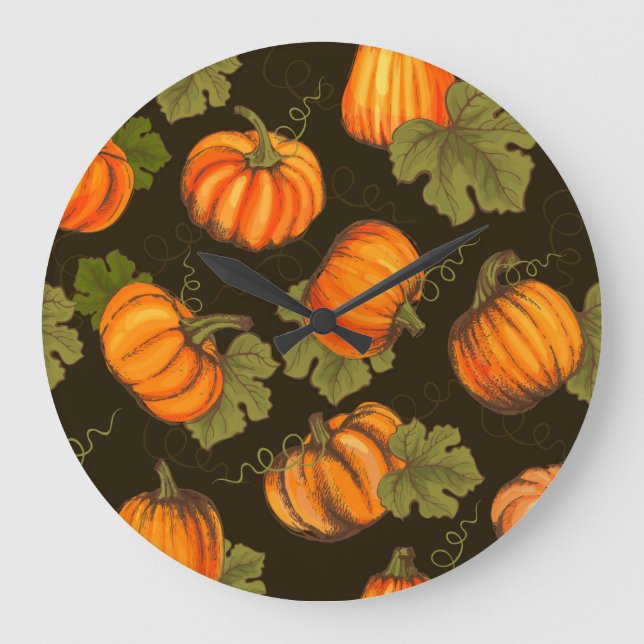 Organic Pumpkins: Farm to Table Large Clock (Front)