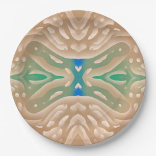 Organic Sand Wave Abstract Pattern Paper Plate