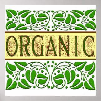 Organic Saying with Acorns Vintage Art Print