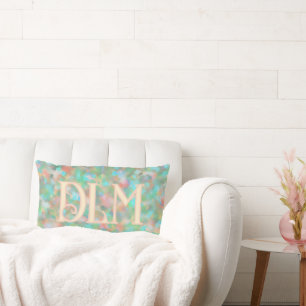 Organic Shape Abstract Foliage Flowers   Lumbar Pillow