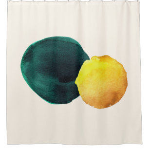Organic Shape Abstract Watercolor Yellow Green