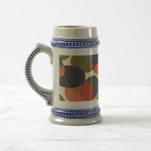 Organic Shape, Warm Minimal Abstract Pattern Beer Stein