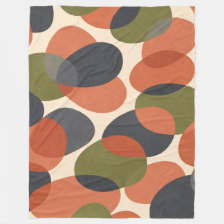 Organic Shape, Warm Minimal Abstract Pattern Fleece Blanket