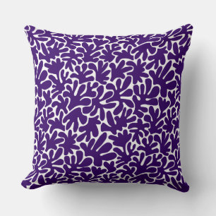 Organic Shapes Abstract 240822 - Deep Purple Throw Pillow