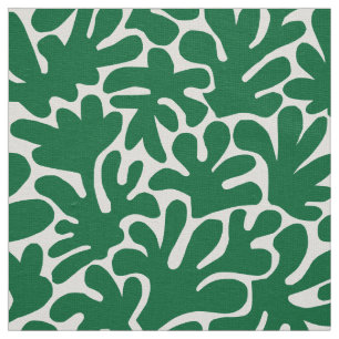 Organic Shapes Abstract 240822 - Forest Green Fabric