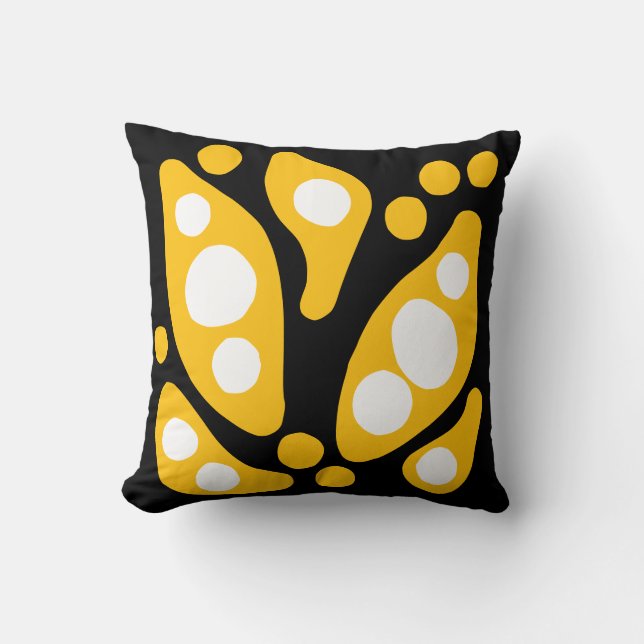 Organic shapes abstract flow throw pillow (Front)