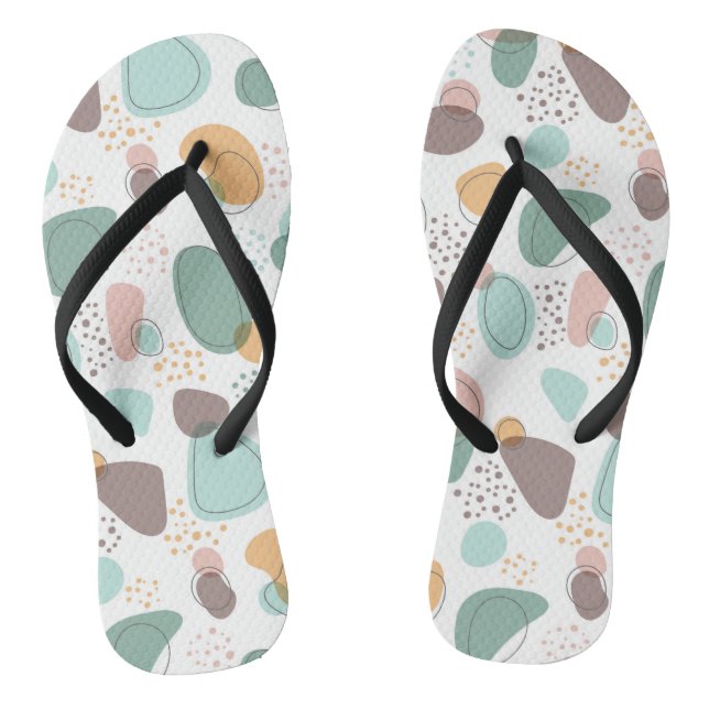 Organic shapes modern seamless pattern flip flops (Footbed)