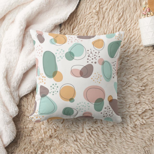 Organic shapes modern seamless pattern throw pillow (Blanket)