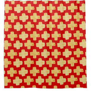 Organic shapes naive pattern with golden crosses o