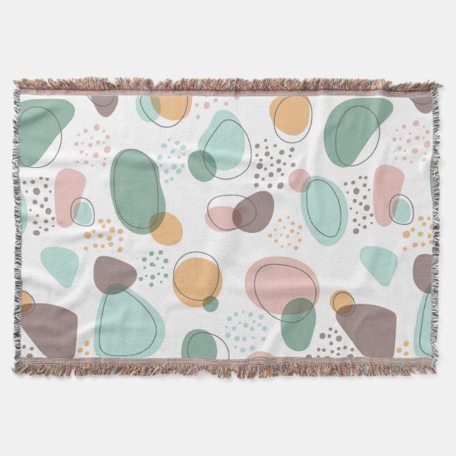 Organic shapes seamless pattern throw blanket (Front)