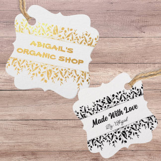 Organic Shop Modern Business Name Packaging Tag