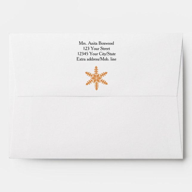 Organic Snowflakes with Address Envelopes (Back (Top Flap))
