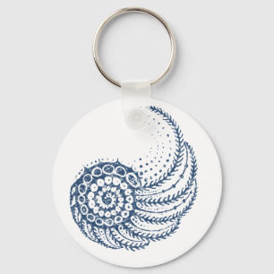Organic spiral blue keychain
