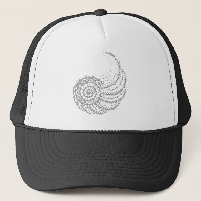 Organic spiral grey trucker hat (Front)