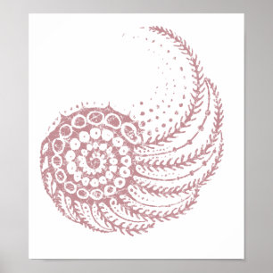 Organic spiral pink poster