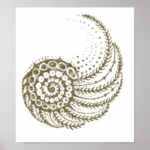 Organic spiral tan poster