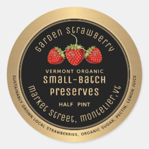 Organic Strawberry Preserves Farmers Market Label 